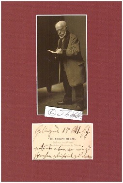 ADOLPH VON MENZEL (1815-1905) Professor Dr., deutscher Maler, die kauzige Kleine Exzellenz / german painter