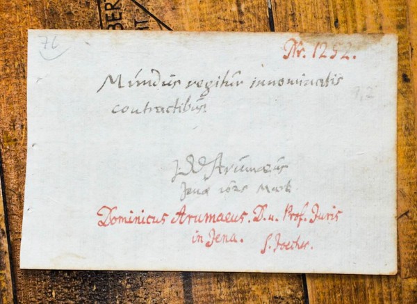 DOMINICUS ARUMAEUS (auch Arumäus, eigentlich von Arum, 1579-1637) Professor Dr., deutscher Rechtsgelehrter und früher Reichspublizist, Rektor der Universität Jena, Stammvater der Publizisten