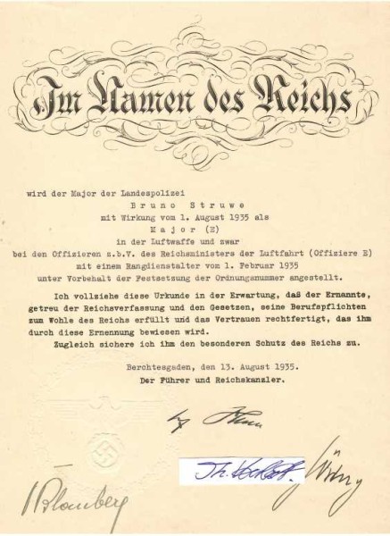 ADOLF HITLER (1889-1945 SM) deutscher Diktator, Führer und Reichskanzler; HERMANN GÖRING (1893-1946 SM), WERNER VON BLOMBERG (1878-1946 Nürnberg) 1933 bis 1938 Reichswehrminister (ab 1935 Reichskriegsminister) und ab 1936 der erste Generalfeldmarschall der deutschen Wehrmacht