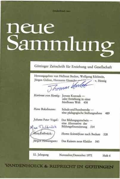 MAX DELBRÜCK (1906-81) Professor Dr., amerikanischer Nobelpreisträger der Medizin 1969, Mitbegründer der Molekularbiologie