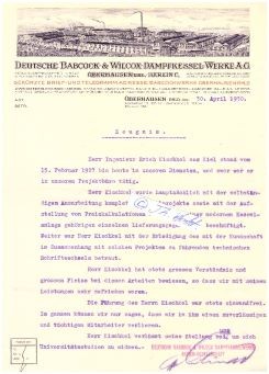 DEUTSCHE BABCOCK & WILCOX-DAMPFKESSEL-WERKE A.-G. Oberhausen und Berlin 1930 (später : Babcock-Borsig)