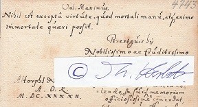 HERONYMUS AGRICOLA (1623-77) JConsultus und Professor zu Altdorf, Jurist