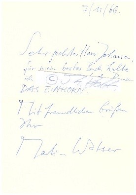 MARTIN WALSER (1927-2023) Dr., deutscher Schriftsteller / german writer