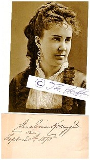 CLARA LOUISE KELLOGG (1842-1916) US-amerikanische Opernsängerin (Sopran) / American operatic soprano, published her memoirs under the title Memoirs of an American Prima Donna