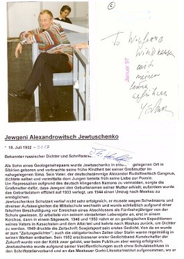 JEWGENI JEWTUSCHENKO (Evgenij Aleksandrovi Evtuenko, Yevgeny Yevtushenko,1932-2017) russischer Dichter und Schriftsteller