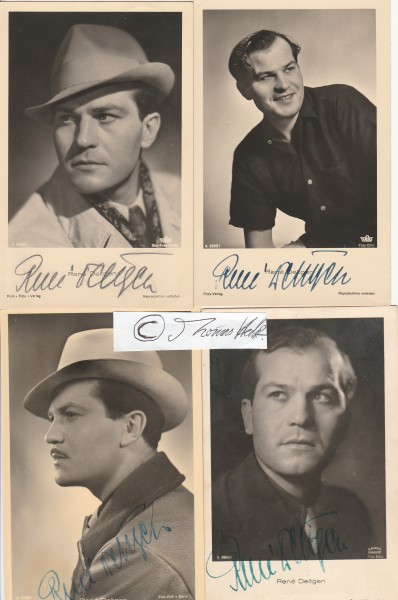 RENE DELTGEN (1909 Luxemburg-1979 Köln) luxemburgischer Schauspieler und Theaterregisseur, 1939 wurde er zum Staatsschauspieler ernannt, Titelfigur in den Edgar-Wallace-Filmen Der Hexer (1964) und Neues vom Hexer (1965)