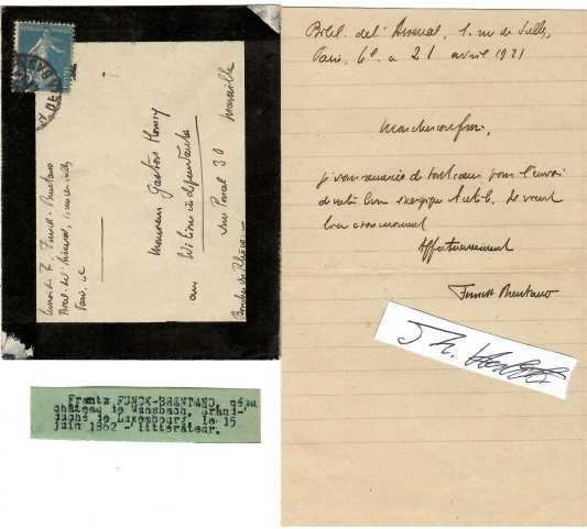 FRANTZ FUNCK-BRENTANO (1862-1947) Professor Dr., französischer Archivar, Kurator der Arsenal-Bibliothek, Historiker und Dramatiker / archiviste, conservateur de la bibliothèque de l'Arsenal, historien et dramaturge français