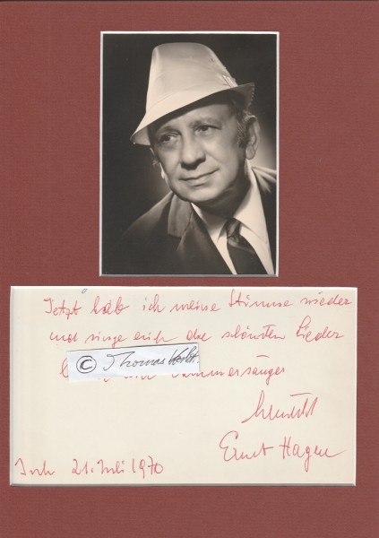 ERNST HAGEN (eigentlich Ernst Hackensöllner, 1906–1984) österreichischer Schauspieler und Autor