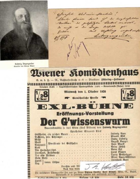 LUDWIG ANZENGRUBER (1839-89) österreichischer Schriftsteller. Er gilt als bedeutender realistischer Dramatiker des Wiener Vorstadttheaters in der Tradition Johann Nestroys und Ferdinand Raimunds. / austrian writer