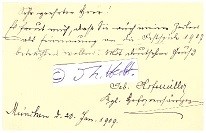 SEBASTIAN HOFMÜLLER (1855-1923) deutscher Opernsänger (Tenor) und bedeutender Wagnerinterpret. 1895 wurde Hofmüller durch den sogenannten Theaterherzog und Förderer des Meininger Hoftheaters, Herzog Georg II. von Sachsen-Meiningen, mit der goldenen Verdienstmedaille für Kunst und Wissenschaft ausgezeichnet. Er war der Vater des Opernsängers, Generalmusikdirektors und Intendanten Max Hofmüller (1881–1981).