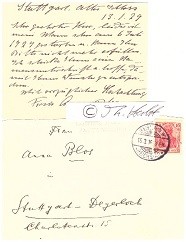 ANNA BLOS (1866-1933) deutsche Politikerin der SPD, Lehrerin, Autorin und Frauenrechtlerin, Frau von WILHELM BLOS (1849-1927) dt. Journalist, Schriftsteller und Politiker, Erster Staatspräsident von Württemberg