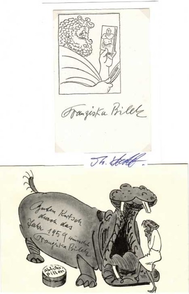 FRANZISKA BILEK (1906-91) deutsche Zeichnerin, Karikaturistin, Illustratorin und Schriftstellerin