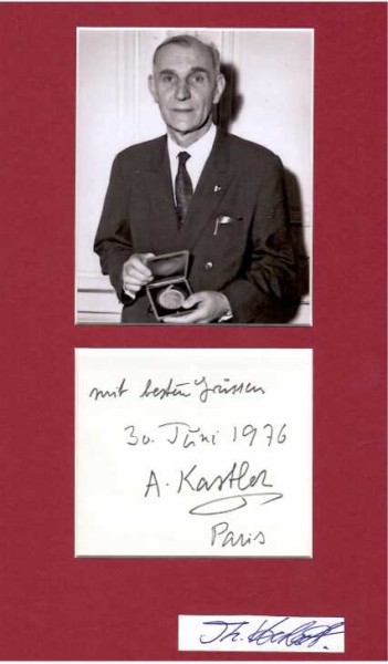 ALFRED KASTLER (1902-84) Professor Dr., französischer Physiker, Nobelpreisträger für Physik 1966
