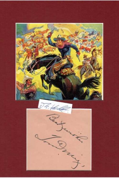 TOM MIX (1880-1940) US-amerikanischer Filmschauspieler, Regisseur und Filmproduzent. Er war während der Stummfilmzeit einer der frühen Stars des Westerngenres, verdiente Millionen von US-Dollars und spielte während seiner Karriere in über 300 Filmen