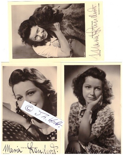 MARIA LANDROCK (1923-92) deutsche Schauspielerin, UFA-Star, an der Seite von Willy Fritsch (Die keusche Geliebte) und Emil Jannings (Altes Herz wird wieder jung), im Fernsehen in der Serie Die fünfte Kolonne und in drei Episoden der ZDF-Krimiserie Der Kommissar