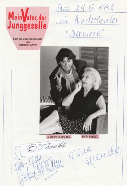 EDITH HANCKE (1928-2015) dt. Schauspielerin; HERBERT HERRMANN (1941) deutsch-schweizerischer Schauspieler