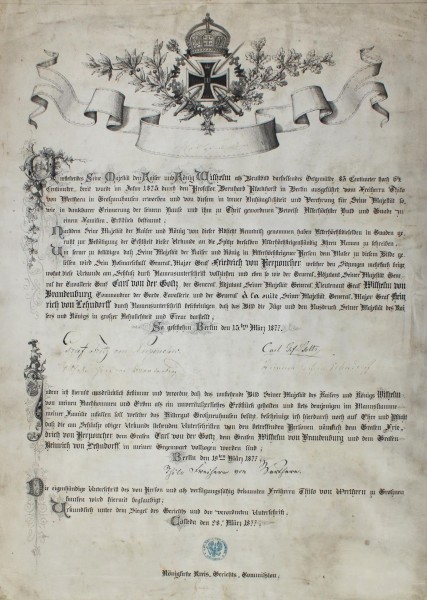 THILO VON WERTHERN (Thilo Freiherr und Herr von Werthern, 1818-88) preußischer Gutsbesitzer und Politiker, u.a.