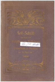 GYMNASIUM ZU STRALSUND 1560-1910 (Festschrift 350 Jahre)