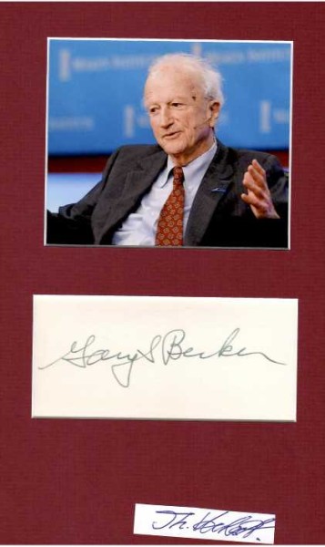 GARY BECKER (Gary Stanley Becker, 1930-2014) Professor Dr., US-amerikanischer Ökonom und Soziologe. Er erhielt 1992 den Alfred-Nobel-Gedächtnispreis für Wirtschaftswissenschaften