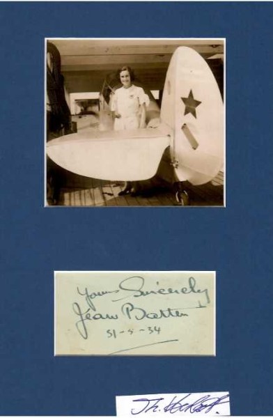 JEAN BATTEN, CBE OSC (1909-82) neuseeländische Fliegerin. Sie errang in den 1930er Jahren Strecken- und Dauerrekorde im Alleinflug.