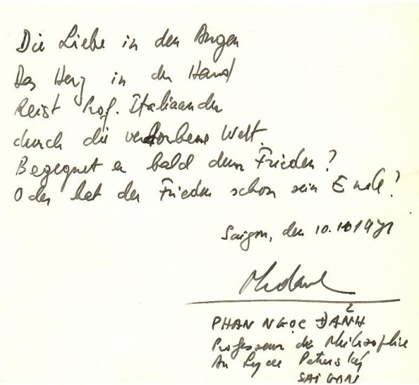 PHAN NGOC DANH (Daten unbekannt) Professor Dr. für Philosophie am Lycée Petrus Ky in Saigon