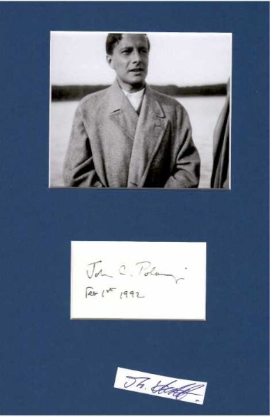 JOHN C. POLANYI (John Charles Polanyi,, 1929) Professor Dr., ein in Deutschland geborener kanadischer Chemiker und Physiker ungarischer Abstammung. Polanyi erhielt 1986 zusammen mit Dudley R. Herschbach und Yuan T. Lee den Nobelpreis für Chemie „für seine Mitwirkung betreffend die Dynamik chemischer Elementarprozesse“