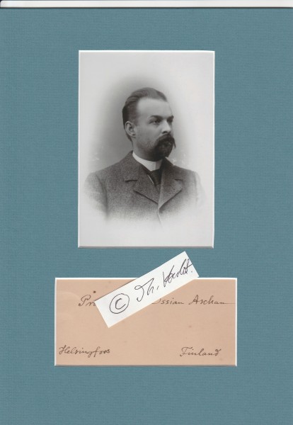 OSSIAN ASCHAN (1860-1939) Professor Dr., finnischer Chemiker, 1916 gründete er das Zentrallabor der chemischen Industrie Finnlands