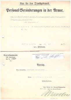 ARTHUR MATTHES (1867-1950) deutscher Generalmajor, 1913 Btl.Kdr. I./FR 39