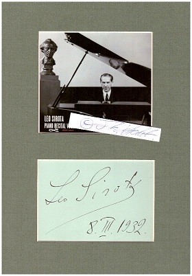 LEO SIROTA (Leo Grigoryevich Sirota, 1885-1965) in Russland geborener österreichischer, japanischer und amerikanischer Pianist, Lehrer und Dirigent. Als Wunderkind tourte er durch Russland und machte Ignacy Jan Paderewski auf sich aufmerksam.
