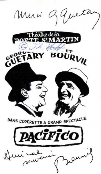 BOURVIL (1917-70) französischer Komiker, Schauspieler und Chansonnier / french comic actor & GEORGES GUETARY ( (1915-97) ägyptisch-französischer Sänger, Tänzer und Schauspieler. Internationale Bekanntheit erreichte er jedoch durch seine Filmauftritte in Operettenadaptionen und dem Musical Ein Amerikaner in Paris an der Seite Gene Kellys.