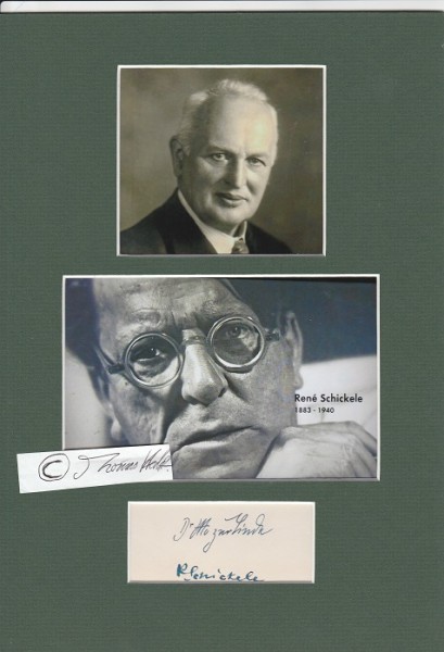 RENE SCHICKELE (1883-1940) deutsch-französischer Schriftsteller, Essayist, Übersetzer und Pazifist; OTTO ZUR LINDE (1873-1938) dt. Schriftsteller, Herausgeber-Copy