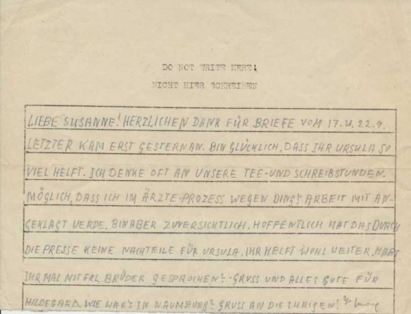 JOACHIM MRUGOWSKY (1905-48 als Kriegsverbrecher in Landsberg hingerichtet) deutscher SS-Oberführer im Zweiten Weltkrieg und Leiter des Hygiene-Instituts der Waffen-SS, Professor Dr.sc.nat., Standartenarzt der Leibstandarte SS Adolf Hitler, Dozent für Hygiene und Bakteriologie an der Universität Berlin, seit September 1943 war er Oberster Hygieniker beim Reichsarzt SS und Polizei. Ab 1943 war Mrugowsky als Oberster Hygieniker und Amtschef III beim Reichsarzt SS und Polizei an zahlreichen Humanexperimenten an Häftlingen in den verschiedenen nationalsozialistischen Konzentrationslagern beteiligt.