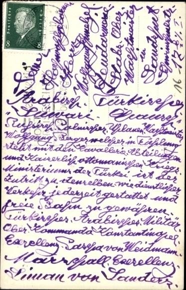PASCHA VON WEIDMANN (Daten unbekannt) Türkisch-Arabischer Oberkommandant von Konstantinopel unter Marschall Otto Liman von Sanders