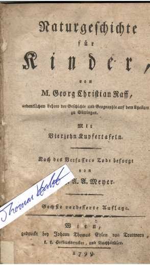 GEORG CHRISTIAN RAFF (1748-88) deutscher Schriftsteller und Pädagoge. Raff zählt zu den Pionieren der deutschen Kinder- und Jugendliteratur.