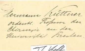 HERMANN KÜTTNER (1870-1932) Professor Dr.med., deutscher Chirurg und Hochschullehrer, 1913 Marine-Generalarzt. Als Delegierter des Deutschen Roten Kreuzes führte er im Türkisch-Griechischen Krieg, im Zweiten Burenkrieg und beim Boxeraufstand die Röntgendiagnostik in die Kriegschirurgie ein. 1927 war er Präsident der Deutschen Gesellschaft für Chirurgie. Er ist der Namensgeber für den Küttner-Tumor der Speicheldrüse. / german doctor, surgeon