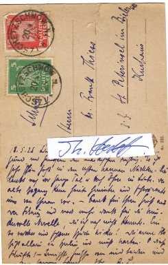 ROLF LAUCKNER (1887-1954) Dr.jur.et.rer.pol., deutscher Lyriker, Dramatiker, Librettist und Drehbuchautor. Er war Erbe, Testamentsvollstrecker und Nachlassverwalter seines Stiefvaters Hermann Sudermann. Chefredakteur für die Berliner Zeitung Über Land und Meer, dort befreundete er sich mit Paul Fechter und Frank Thiess. Am 30. Dezember 1913 heiratete er in Berlin die Malerin und Graphikerin Elfriede Thum, der er seinen ersten Gedichtband widmete.