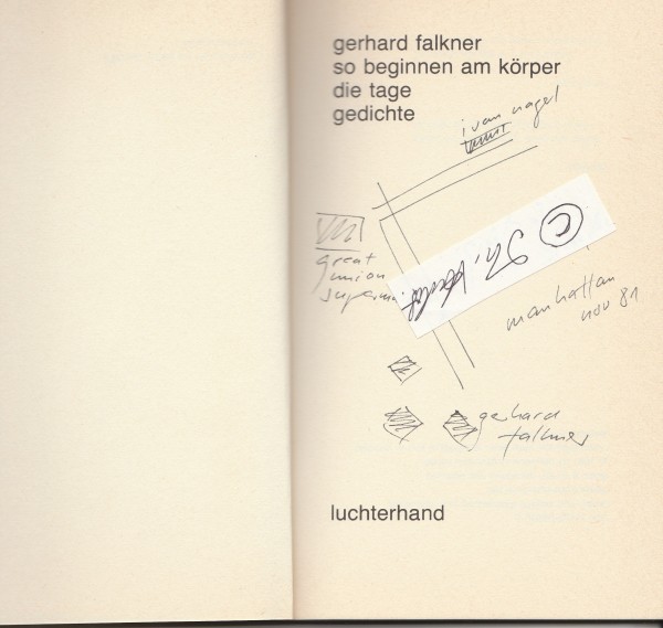 GERHARD FALKNER (1951) deutscher Lyriker, Dramatiker, Essayist und literarischer Übersetzer