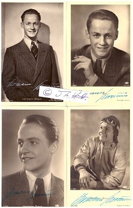HERMANN BRAUN (1917-45 gefallen) deutscher Schauspieler, spielte oft stürmische junge Männer in Uniform, sein Vater Carl Braun war ein berühmter Opernsänger