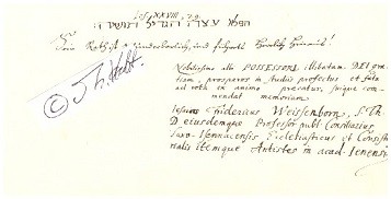 JESAIAS FRIEDRICH WEISSENBORN (1673-1750) Professor Dr.theol., deutscher lutherischer Theologe, Kirchenrat von Sachsen-Eisenach, 1713 außerordentliche Professur an der Jenaer Salana und 1722 Superintendent in Jena