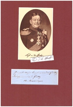 COLMAR FREIHERR VON DER GOLTZ-PASCHA (1843-1916) preußischer Generalfeldmarschall, Militärhistoriker und -schriftsteller, reorganisierte die Osmanische Armee