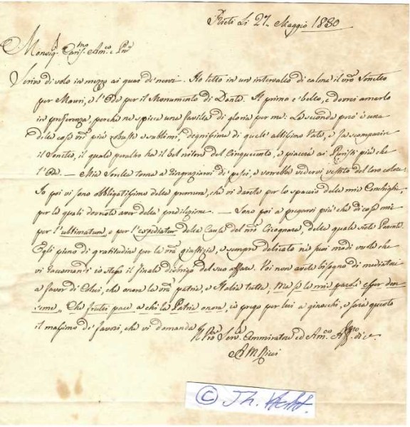 ANGELO MARIA RICCI (1777-1850) italienischer Dichter, Schriftsteller, Accademia degli Incolti , Bibliothekar von König Joachim Murat ( Gioacchino Murat )