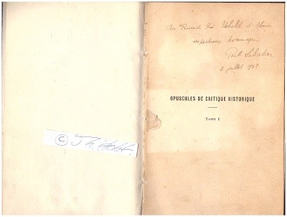 PAUL SABATIER (1858-1928) französischer Theologe und Historiker, Professor für Kirchengeschichte an der Evangelisch-theologischen Fakultät der Universität Straßburg. Sabatier wurden Ehrendoktorwürden der Universitäten von Edinburgh, Aberdeen und Oxford zuteil und er wurde in die Königliche Accademia dei Lincei aufgenommen. Seit dem 7. Mai 1898 ist er Ehrenbürger der italienischen Stadt Assisi.