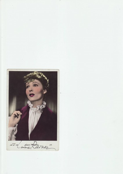 LUISE RAINER (1910-2014) deutsche Schauspielerin jüdischer Herkunft, 1935 in USA emigriert, 2 OSCAR's 1937 ( Der große Ziegfeld) und 1938 (Die gute Erde), verheiratet mit Drehbuchautor Clifford Odets