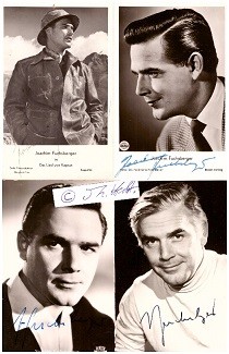 JOACHIM FUCHSBERGER (1927-2014) deutscher Schauspieler, u.a. Edgar-Wallace-Filmreihe aus den 1960er-Jahren, in denen er häufig den Inspektor von Scotland Yard verkörperte