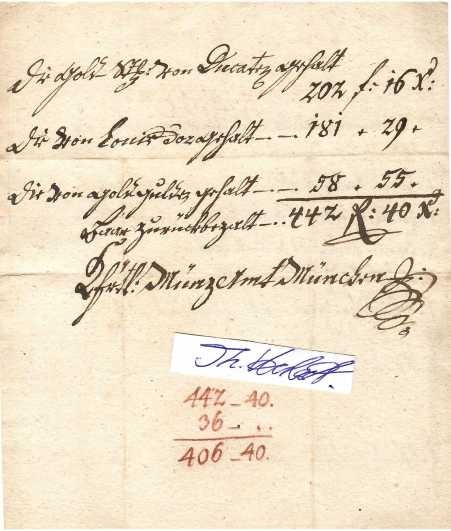 CHURFÜRSTLICHES MÜNZE-AMT MÜNCHEN (Alte Münze), ca. 1750