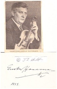 GUSTAV HAVEMANN (1882-1960) deutscher Geiger, 1921-45 Professor an der Berliner Hochschule für Musik. Er war während der Zeit des Nationalsozialismus von 1933 bis 1935 Leiter der „Reichsmusikerschaft“ in der Reichsmusikkammer.