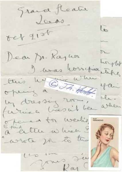 KAY HAMMOND (Dorothy Katherine Standing, Lady Clements, 1909-80) britische Schauspielerin / english stage and film actress. Her most famous role was that of Elvira in Noël Coward's Blithe Spirit, which she played in the original stage production. She reprised her role in the 1945 film version opposite Rex Harrison, Margaret Rutherford and Constance Cummings.