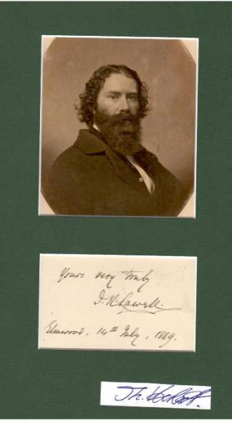JAMES RUSSELL LOWELL (1819-91) amerikanischer Lyriker, Essayist, Herausgeber, Hochschullehrer und Diplomat (US-Botschafter in Madrid und London), American Academy of Arts and Sciences, Professor für Literatur an der Harvard University. Als solcher zeichnete er ab 1857 auch als Herausgeber der literarischen Zeitschrift The Atlantic Monthly verantwortlich.
