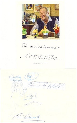 ALBERT UDERZO (1927-2020) französischer Comic-Zeichner von Asterix & Obelix (Dessins) / RENE GOSCINNY (1926-77, Texte) / JEAN GIRAUD (1938-2012) frz. Zeichner / JEAN-MICHEL CHARLIER (1924-89) belgischer Zeichner