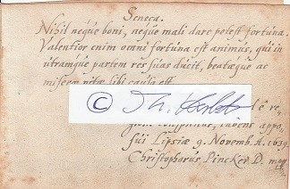 CHRISTOPH PINCKER (1619-1678) Dr.jur., Kurfürstlich Sächsischer Appellationsrat, zwischen 1655 und 1676 insgesamt achtmal Bürgermeister der Stadt Leipzig